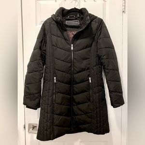 Black puffer Tommy coat